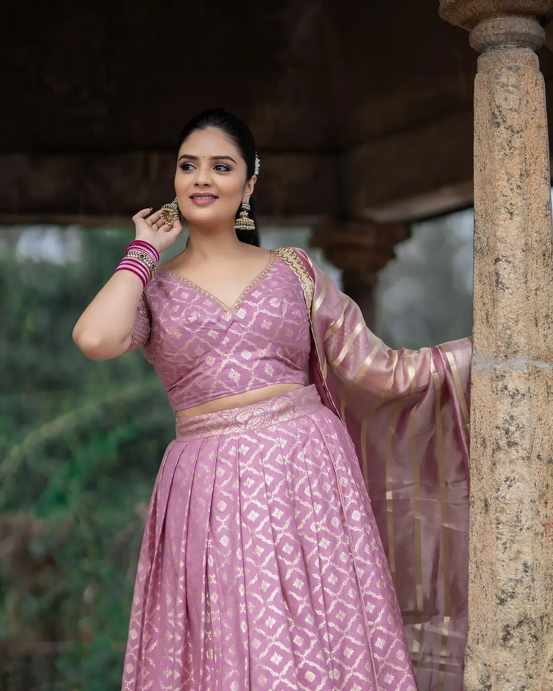 ZeeTV Actress Sreemukhi in Pink Lehenga Choli